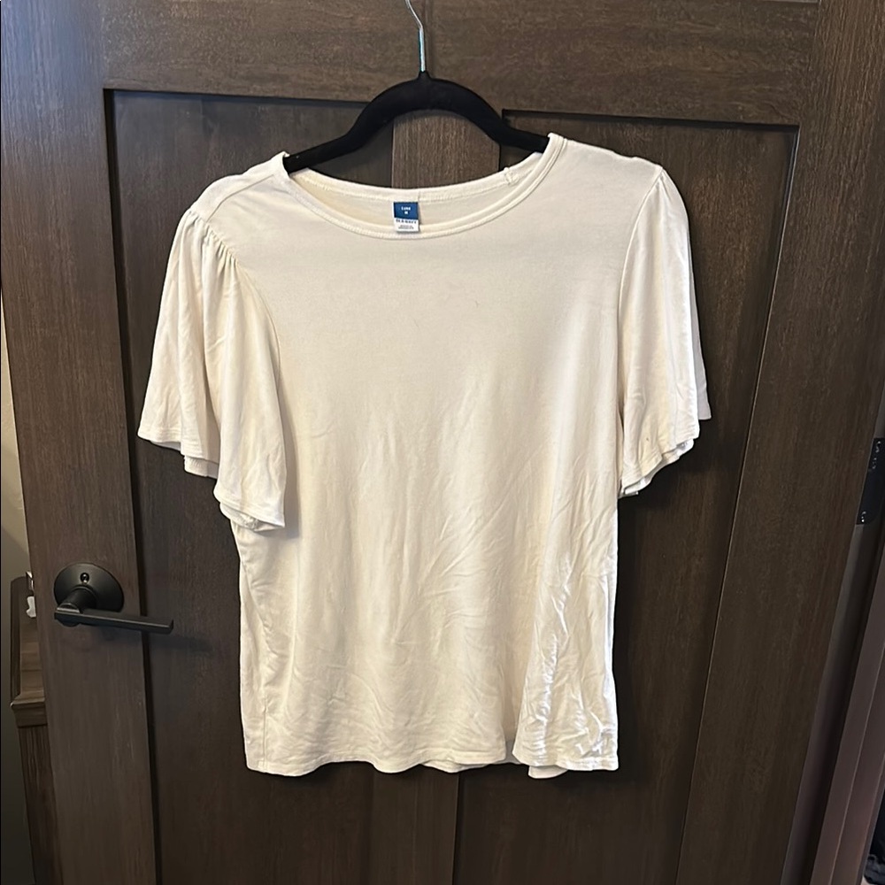 Old Navy White Relaxed Short Sleeve Tee